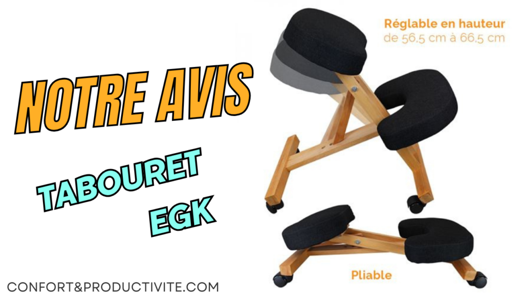 tabouret egk chaise ergonomique siege assis genoux en bois pliable et reglable image principale