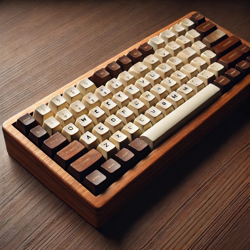 clavier customisé bois nature